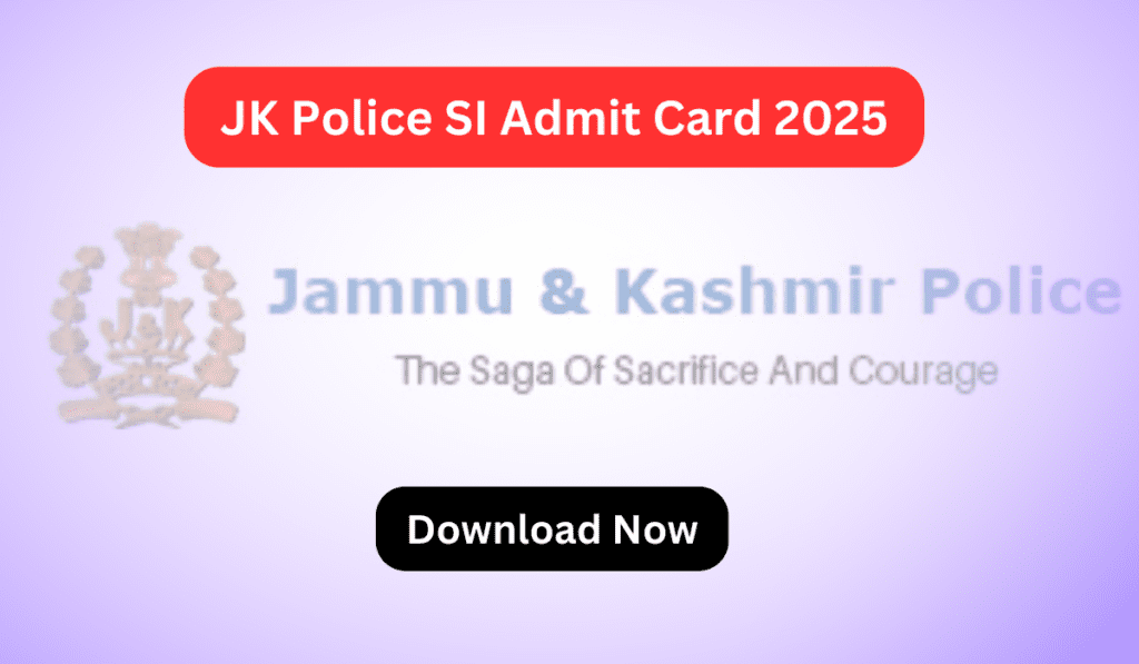 jk police si admit card 2025 download online